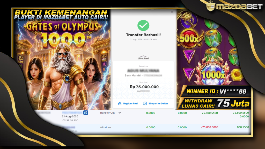 bukti jackpot